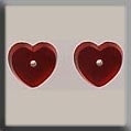 Petite Flat Heart Matte Ruby Bead
