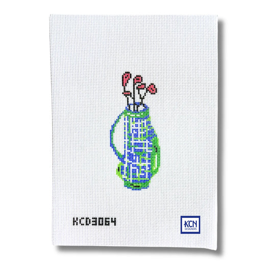 Blue Plaid Golf Club Ornament