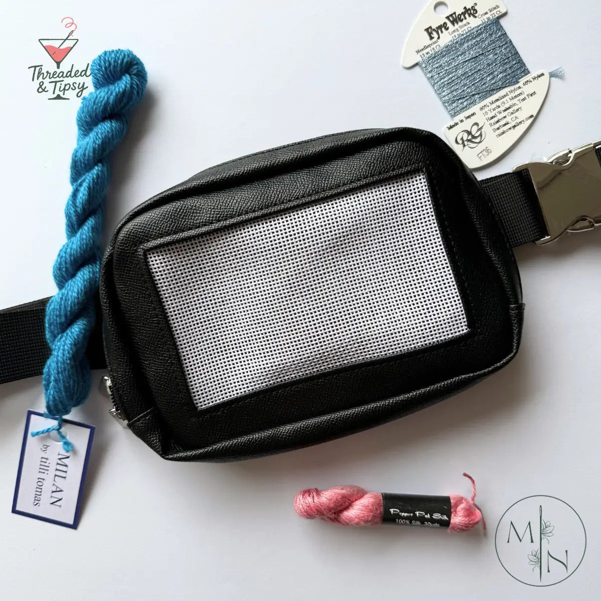 Pre-Finished Stitchable Belt Bag in Black