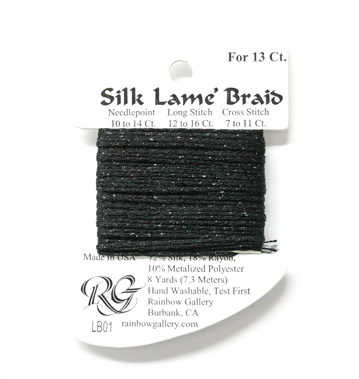 Silk Lame Braid 13 LB01 Black