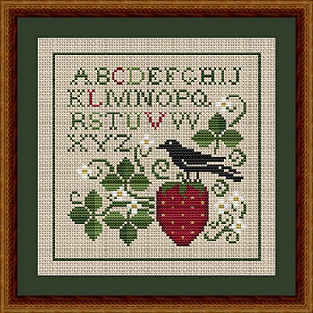Spring Crow And Strawberry by Christy Shuhy Ortiz