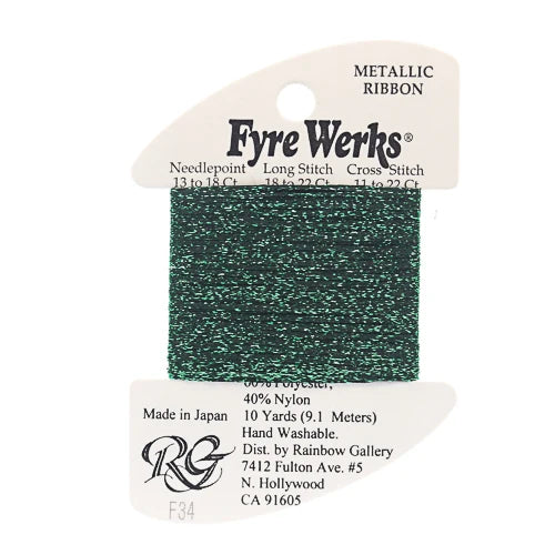 Fyre Werks Metallic Ribbon -F34 Green