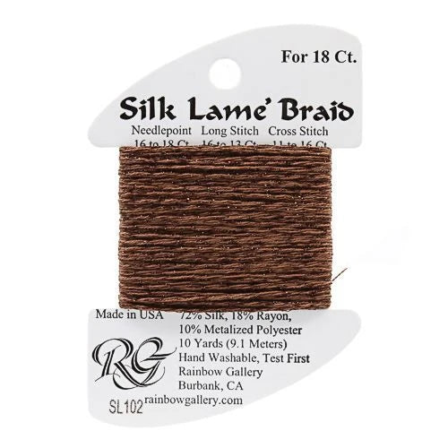 Silk Lame Braid 18 - SL102 Warm Brown