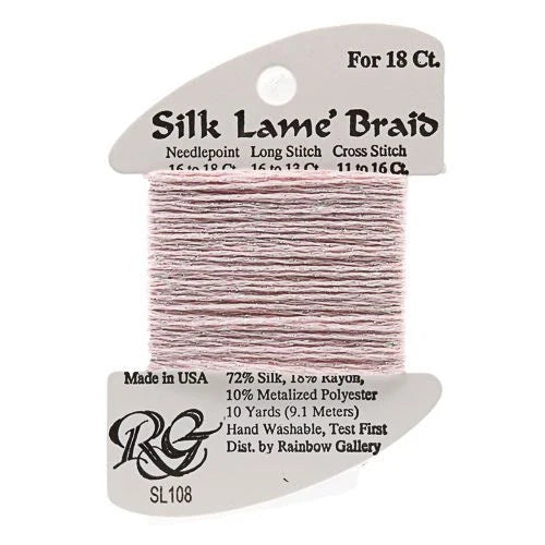 Silk Lame Braid 18 - SL108 Soft Pink