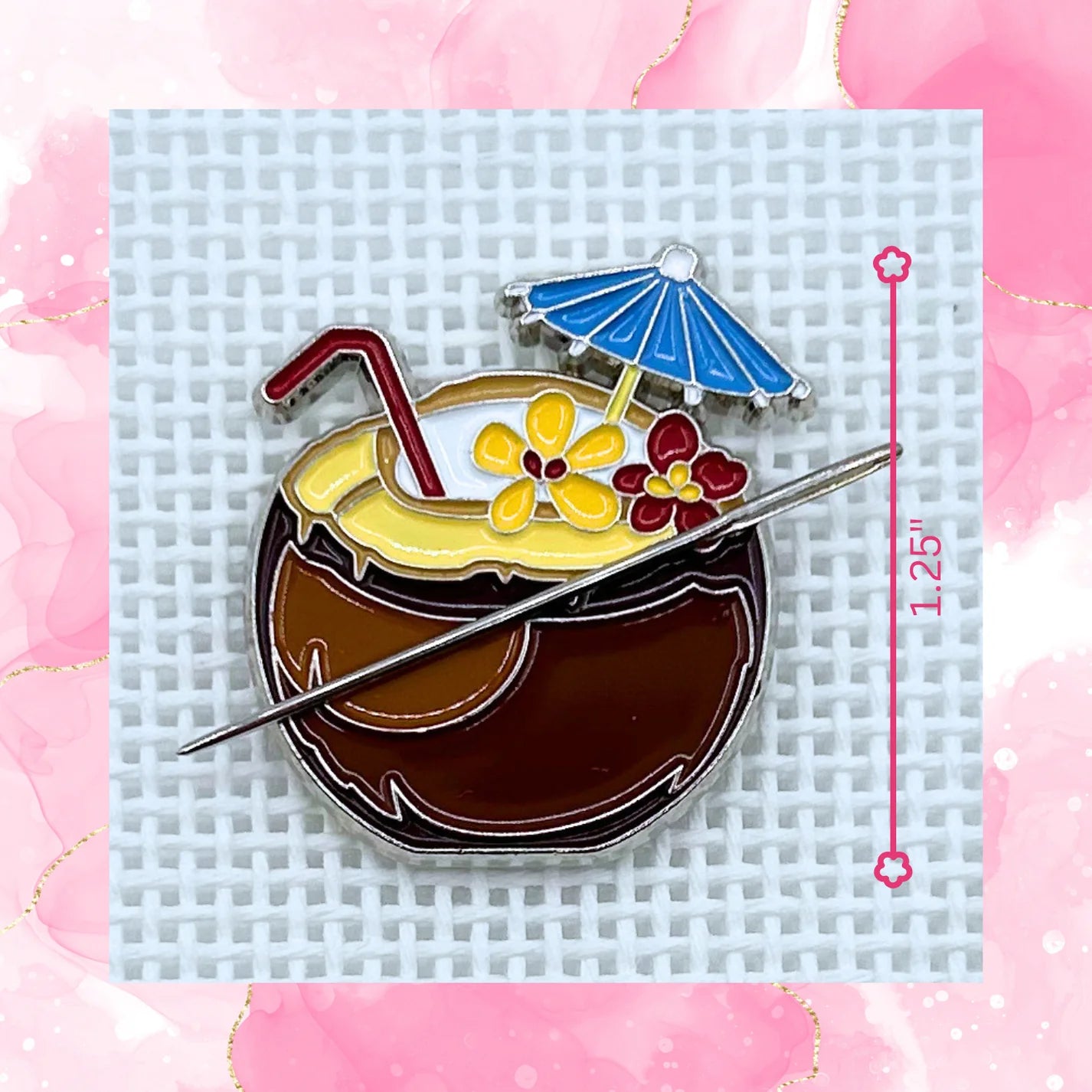 Brown Coconut Drink Needle Minder