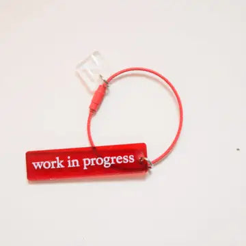 'work in Progress' Thread Ring Red