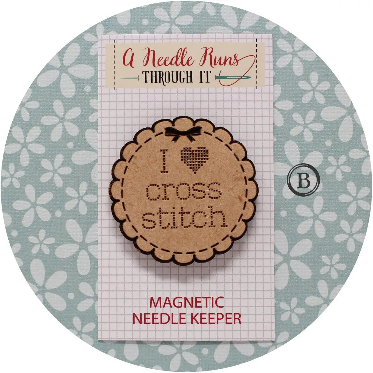 I Heart Cross Stitch Needle Minder