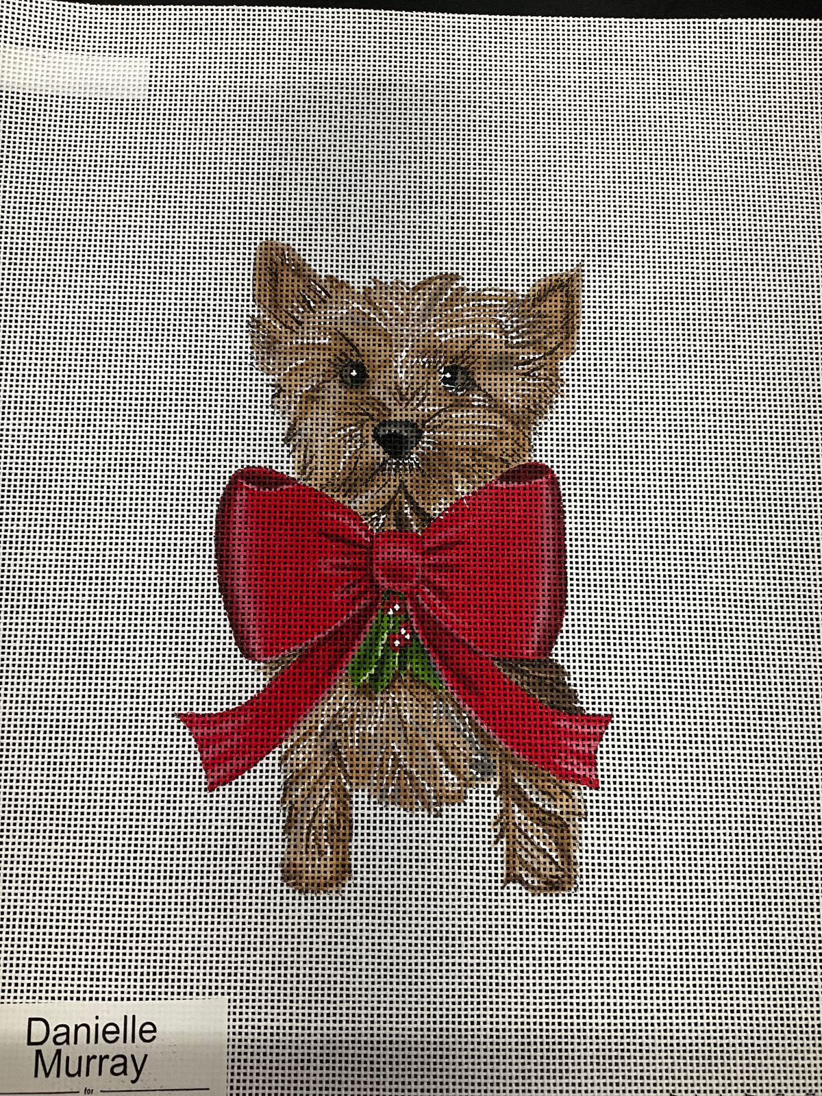 Dog with red bow