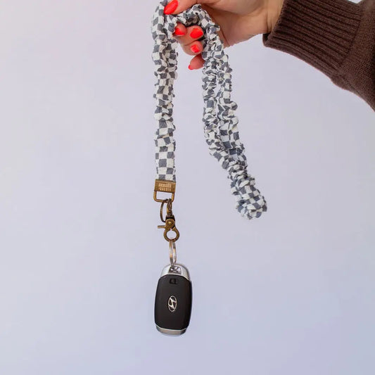 Andi X Rad Rev Grey Checkered Lanyard