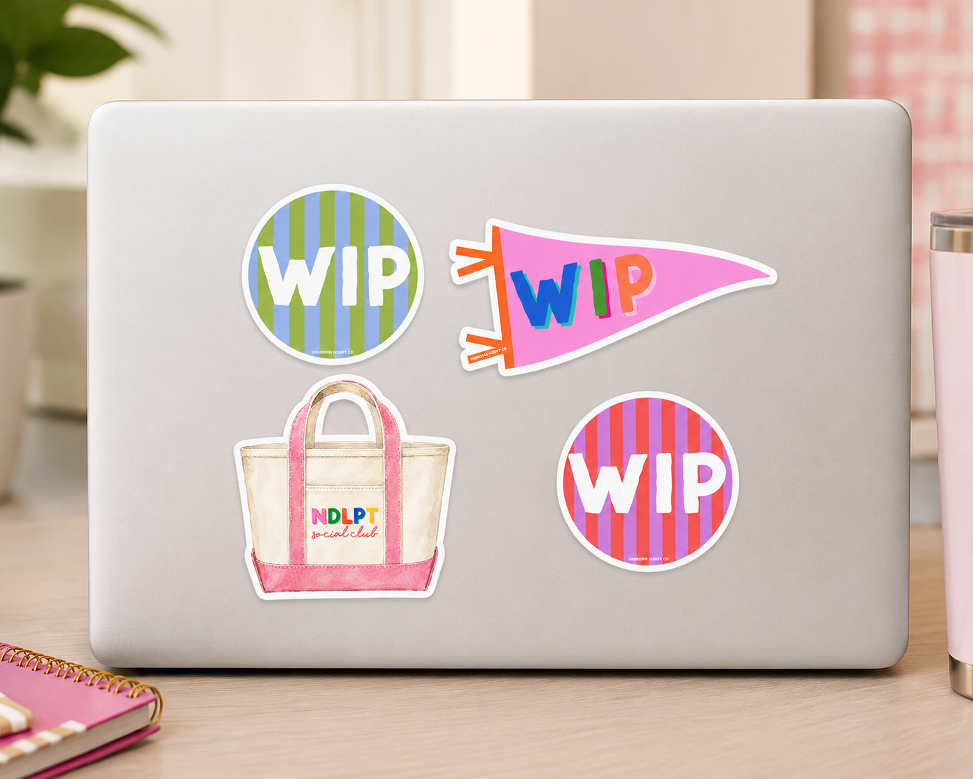 WIP Stripe Needlepoint Sticker | blue stripe | lns gift