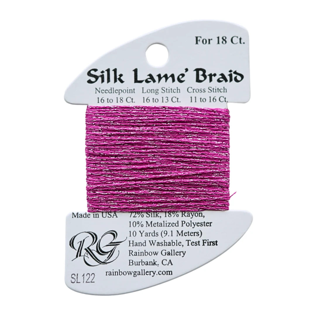 Silk Lame Braid 18 - SL122-HOT PINK