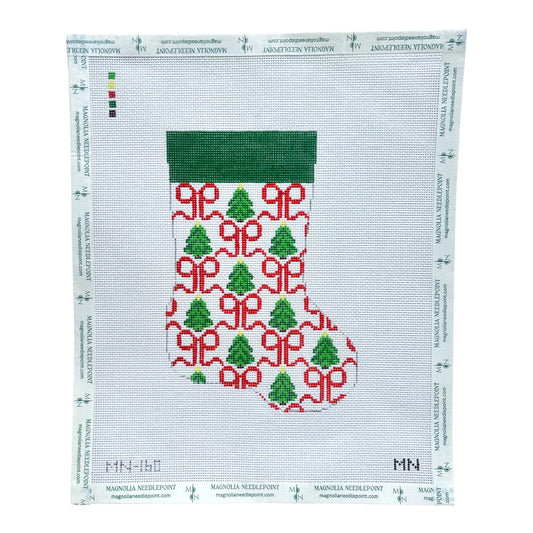 Red Bows & Trees Mini Stocking