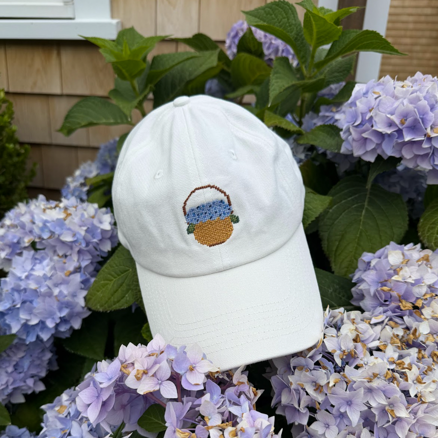 Needlepoint Hat- Hydrangea Basket
