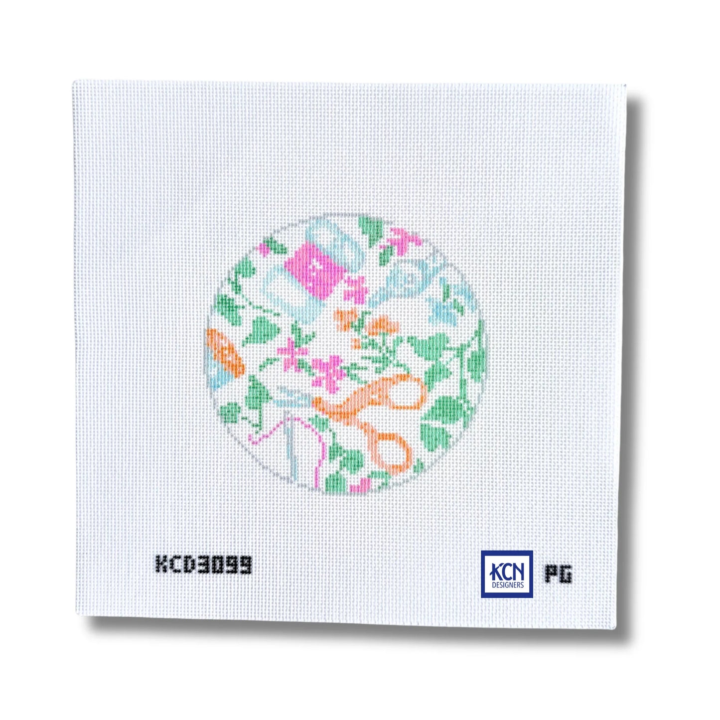 Needlepoint Print Round