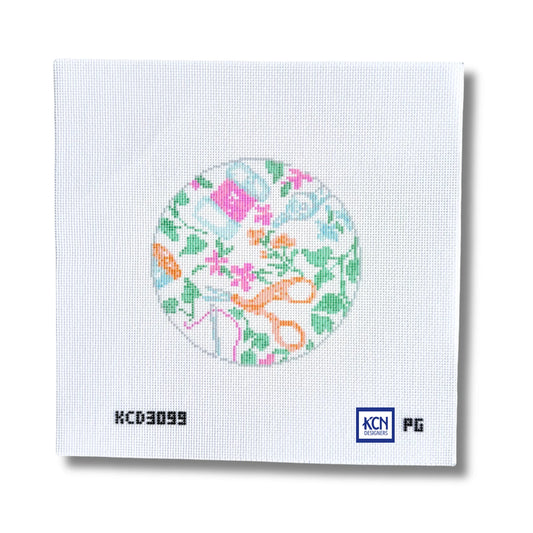Needlepoint Print Round