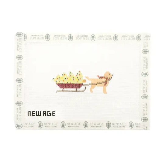 Christmas Dog and Sled Canvas