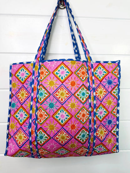 Quilted Tote Bag | Sunshine Tote | Large Shopping Tote Bag