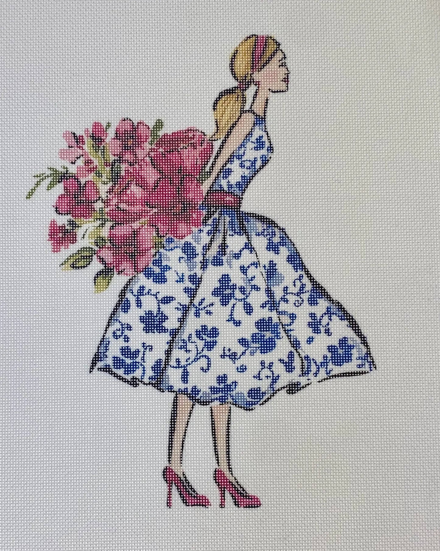 Blue White Dress
