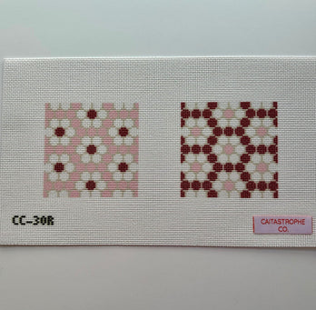 Bistro Tile Daisy Coaster Duo Red