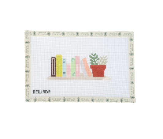 Bookshelf with Plants Canvas