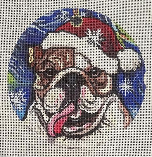 Santa Bulldog Ornament #WCC-2