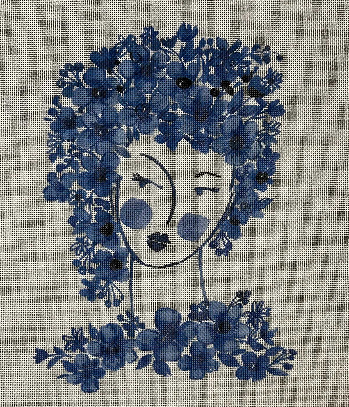 Head with Blue Flowers ECT925A
