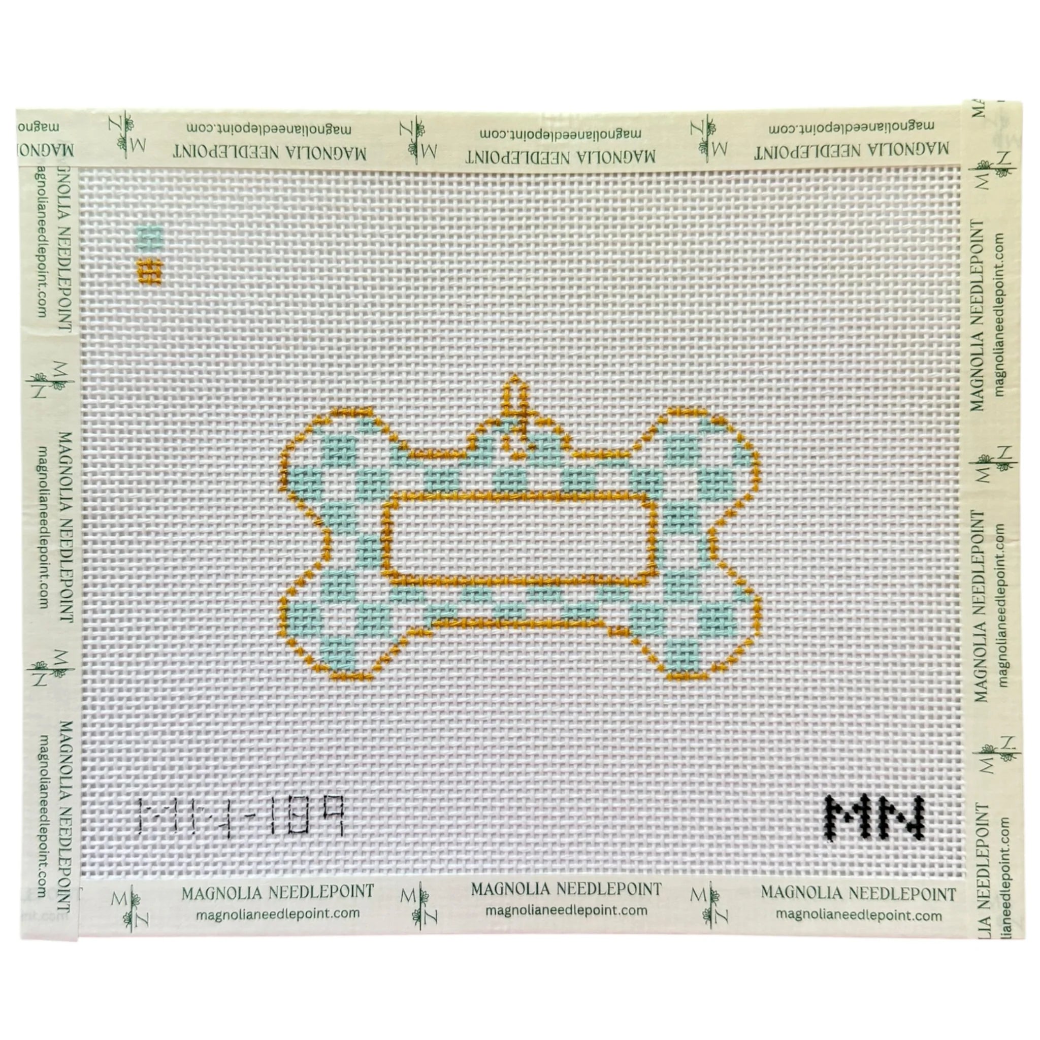 Blue Check Dog Tag Canvas