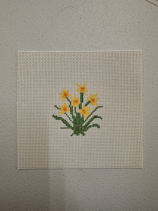 Yellow Flower Needlepoint Canvas