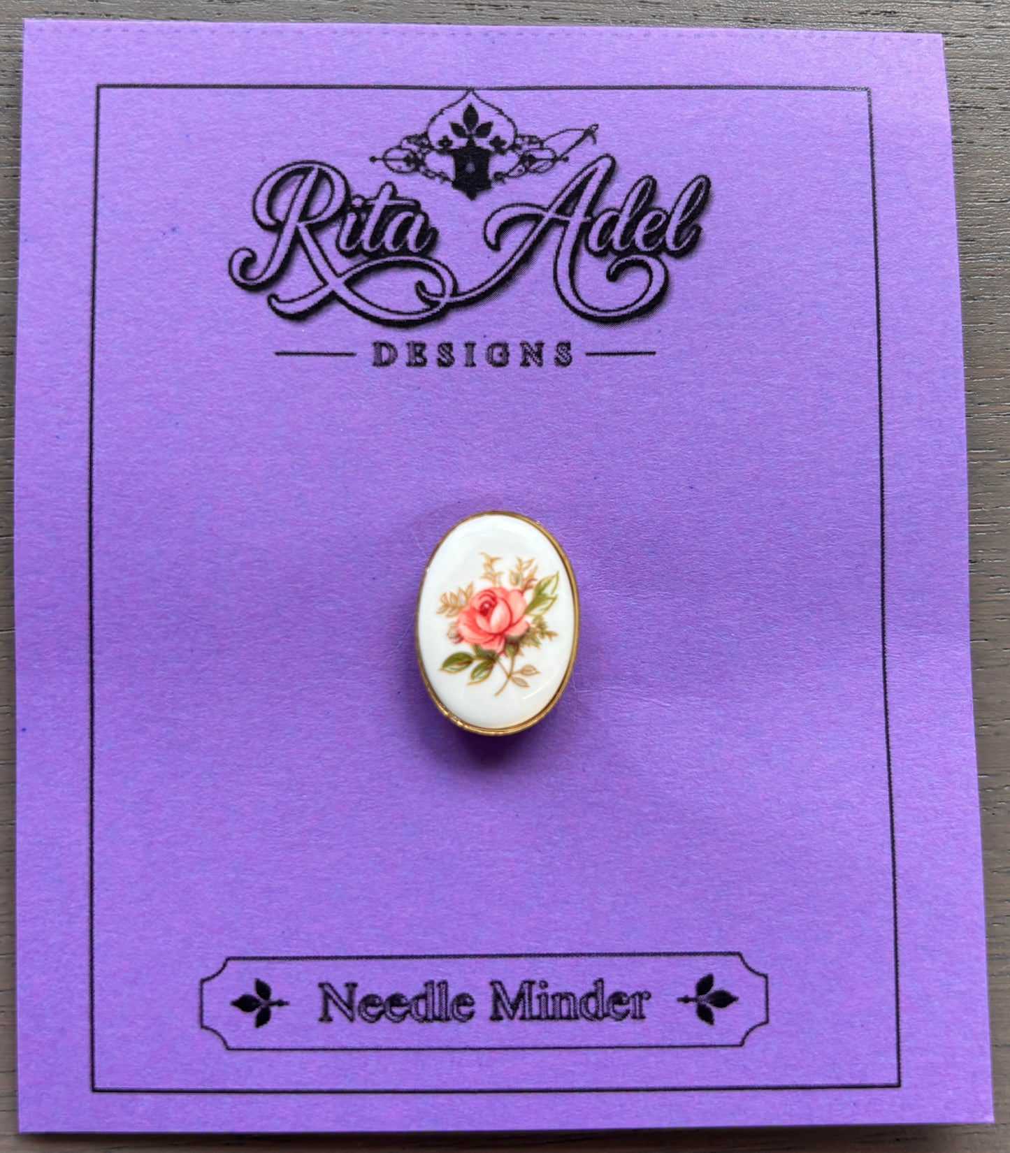 Rita Adel Pink Rose Needle Minder