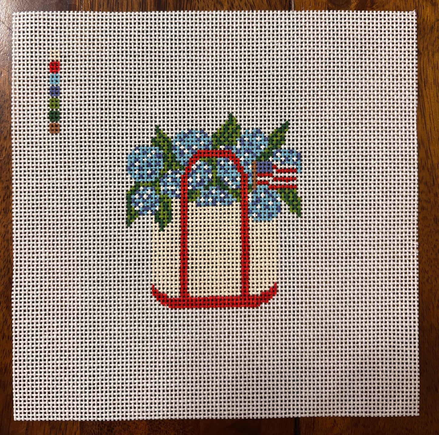 Hydrangea & American Flag Boat Tote