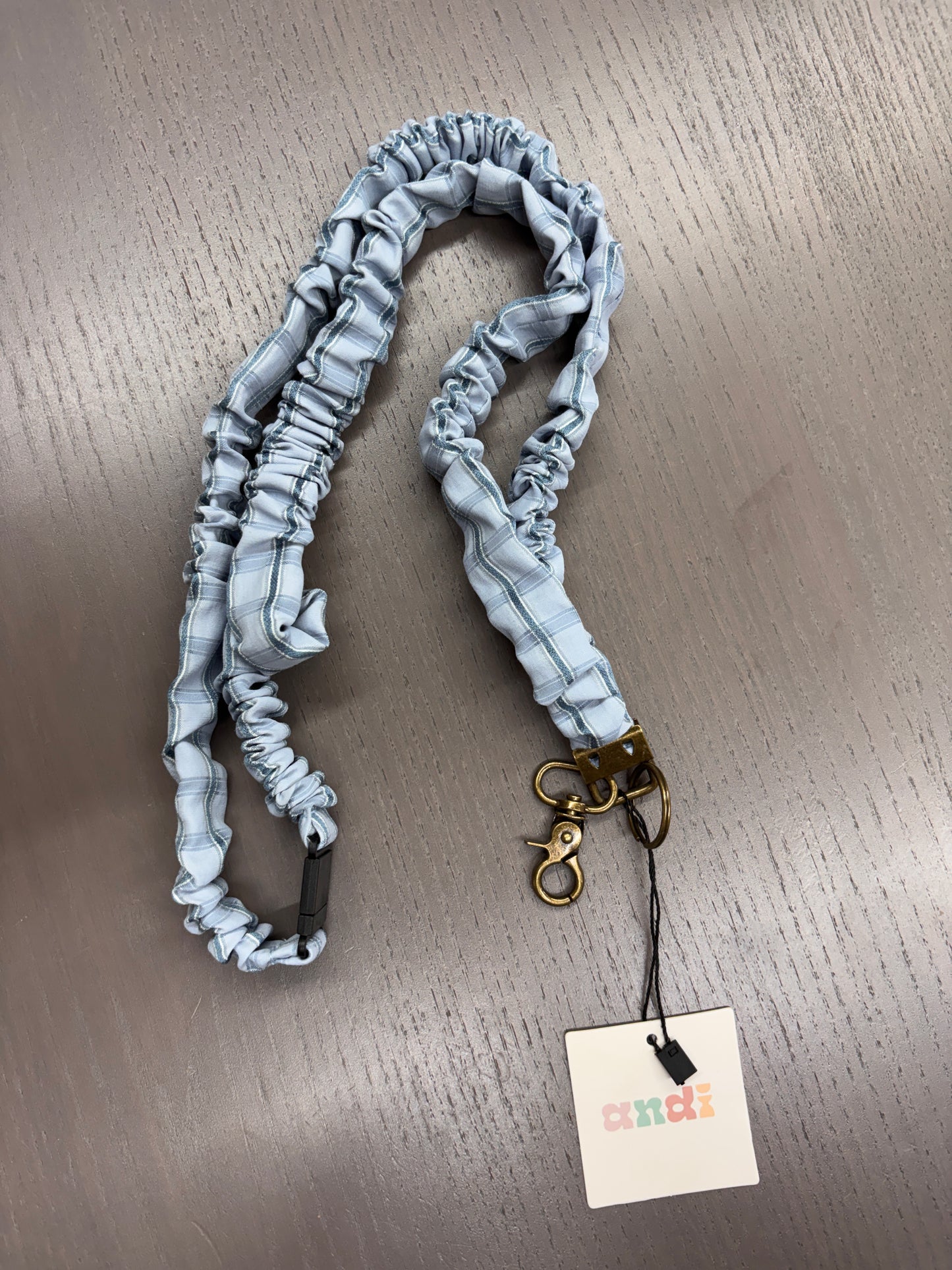 Spring Breakaway Lanyard - Blue Gingham