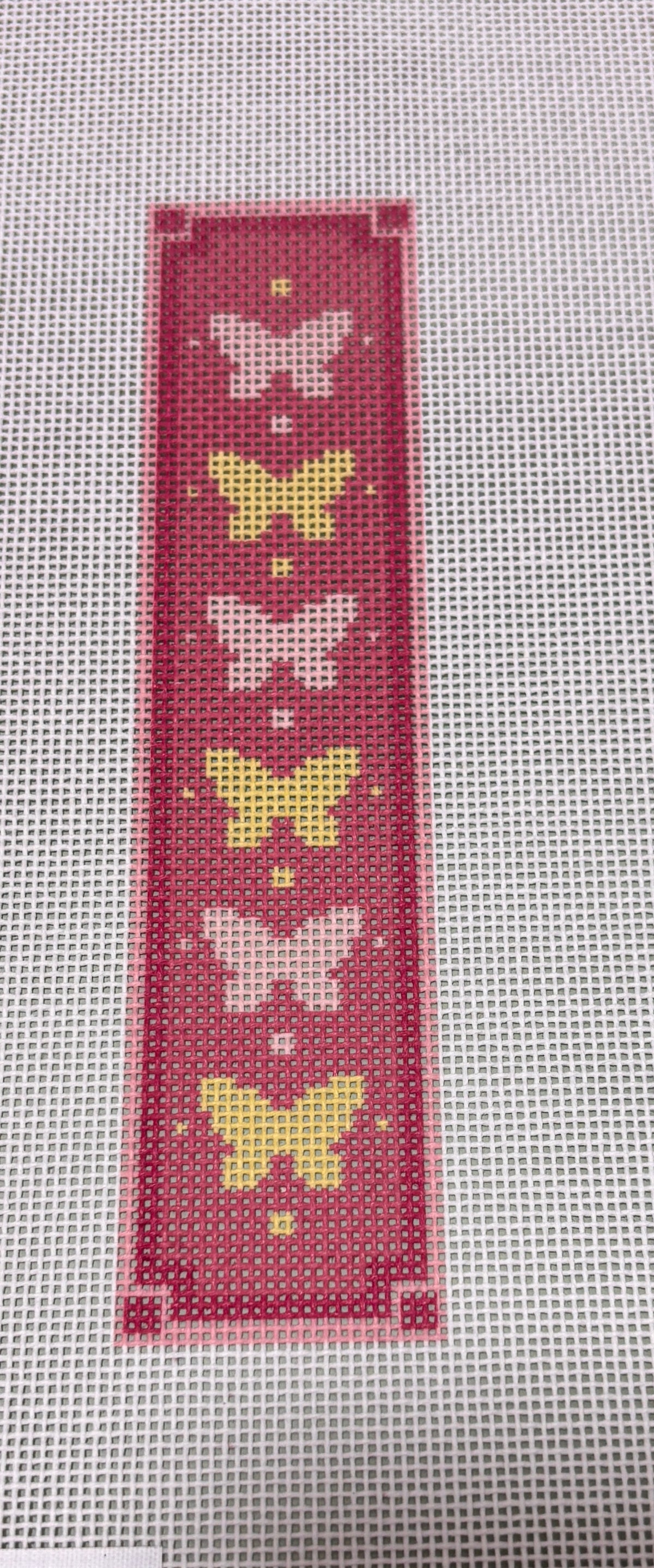 Pink Bookmark With Butterflies