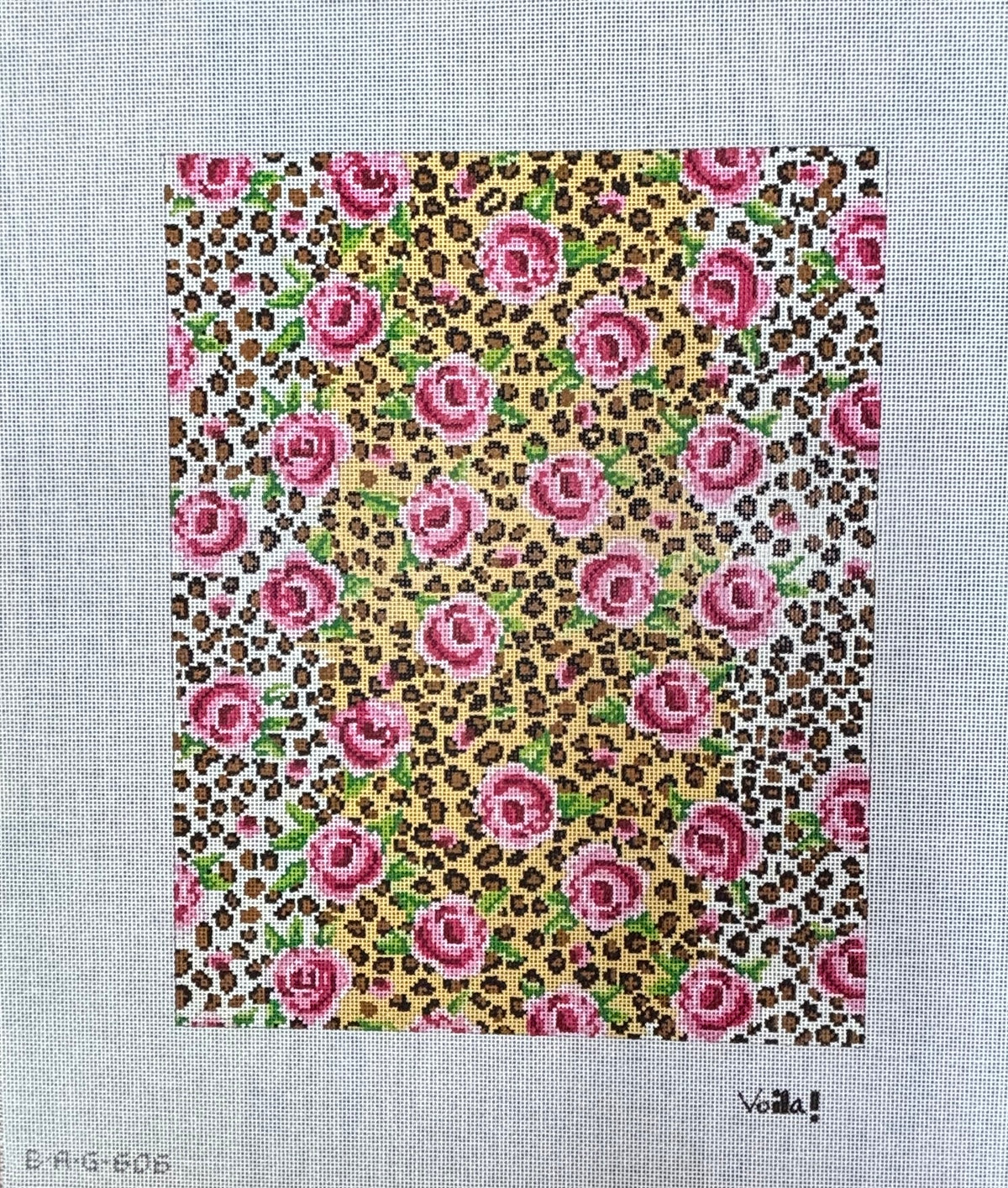 Pink Roses Over Leopard Print
