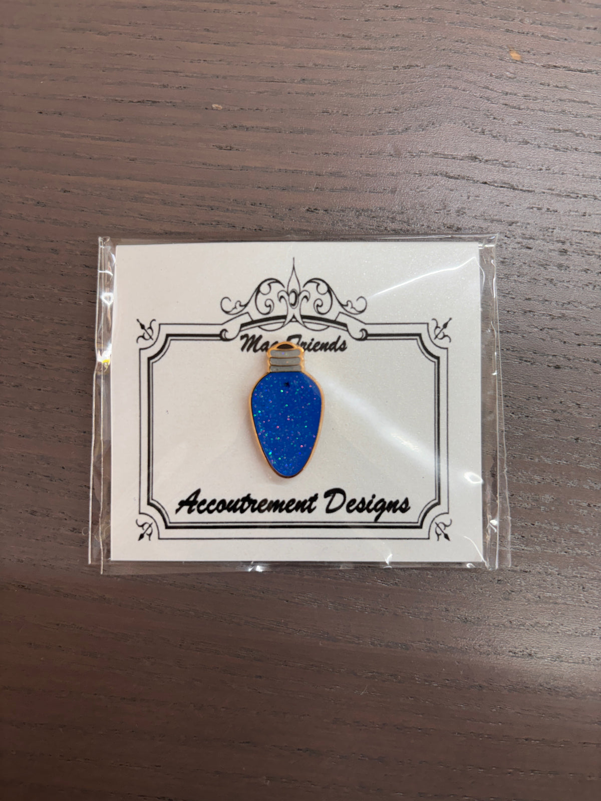 Blue Glitter Christmas Bulb Light Needle Minder
