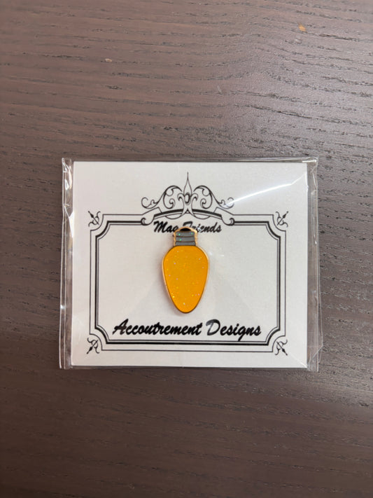 Yellow Glitter Christmas Bulb Light Needle Minder