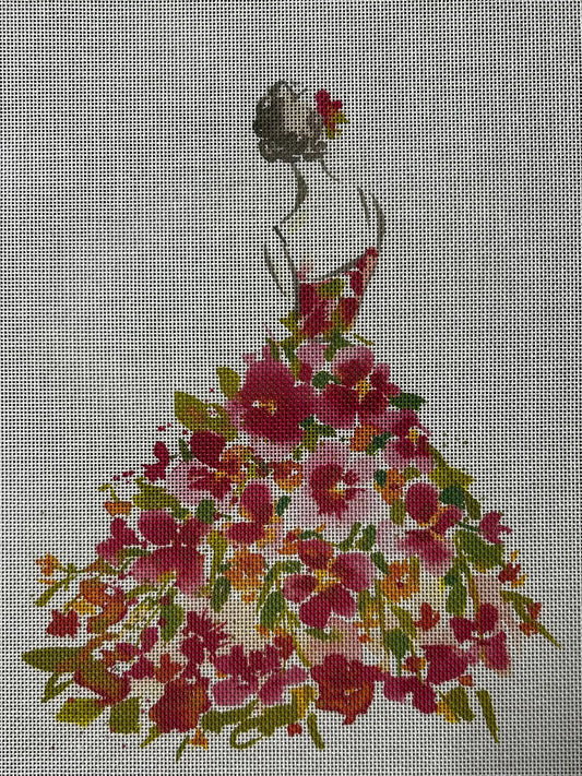 Lady w/Multi Flowers