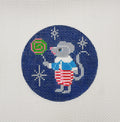 Christmas Mouse Navy Ornament