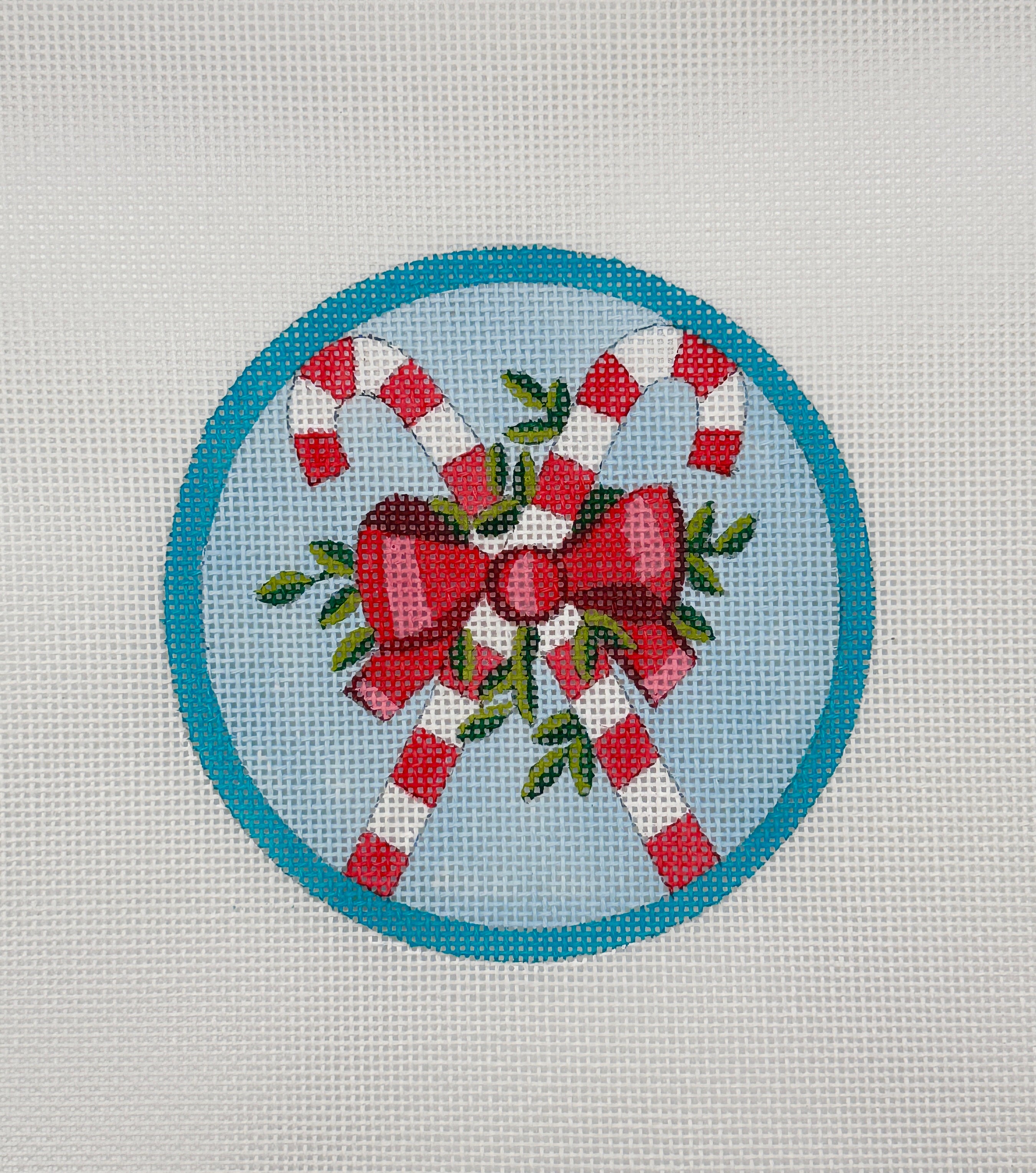 Candy Cane Round Ornament