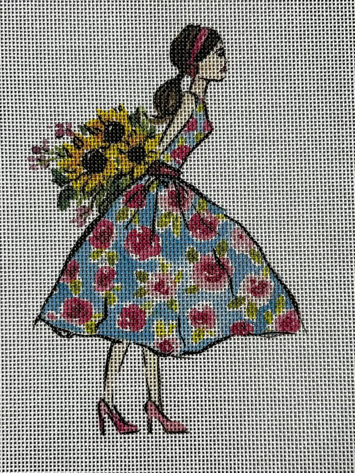 Dress with pink flowers