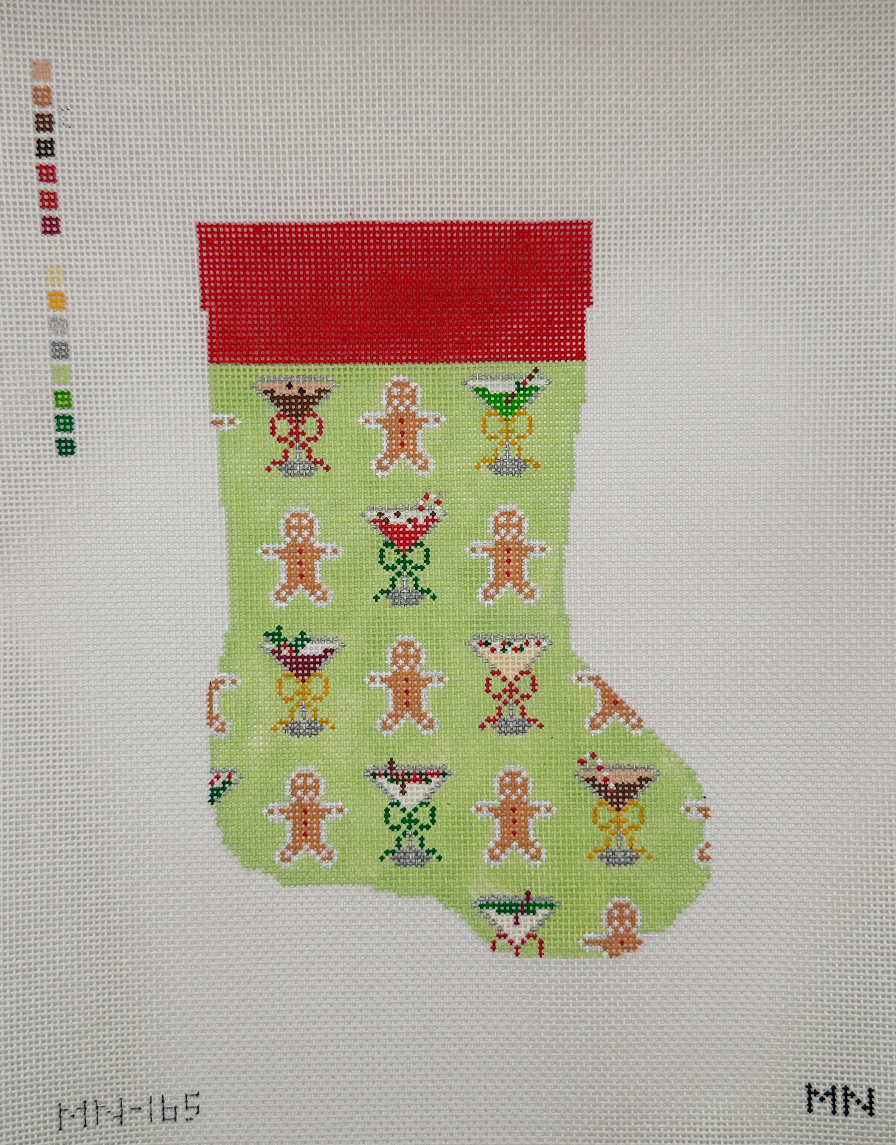 Gingerbread and Martinis Green Mini Stocking