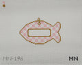 Cat Tag Ornament Pink and White