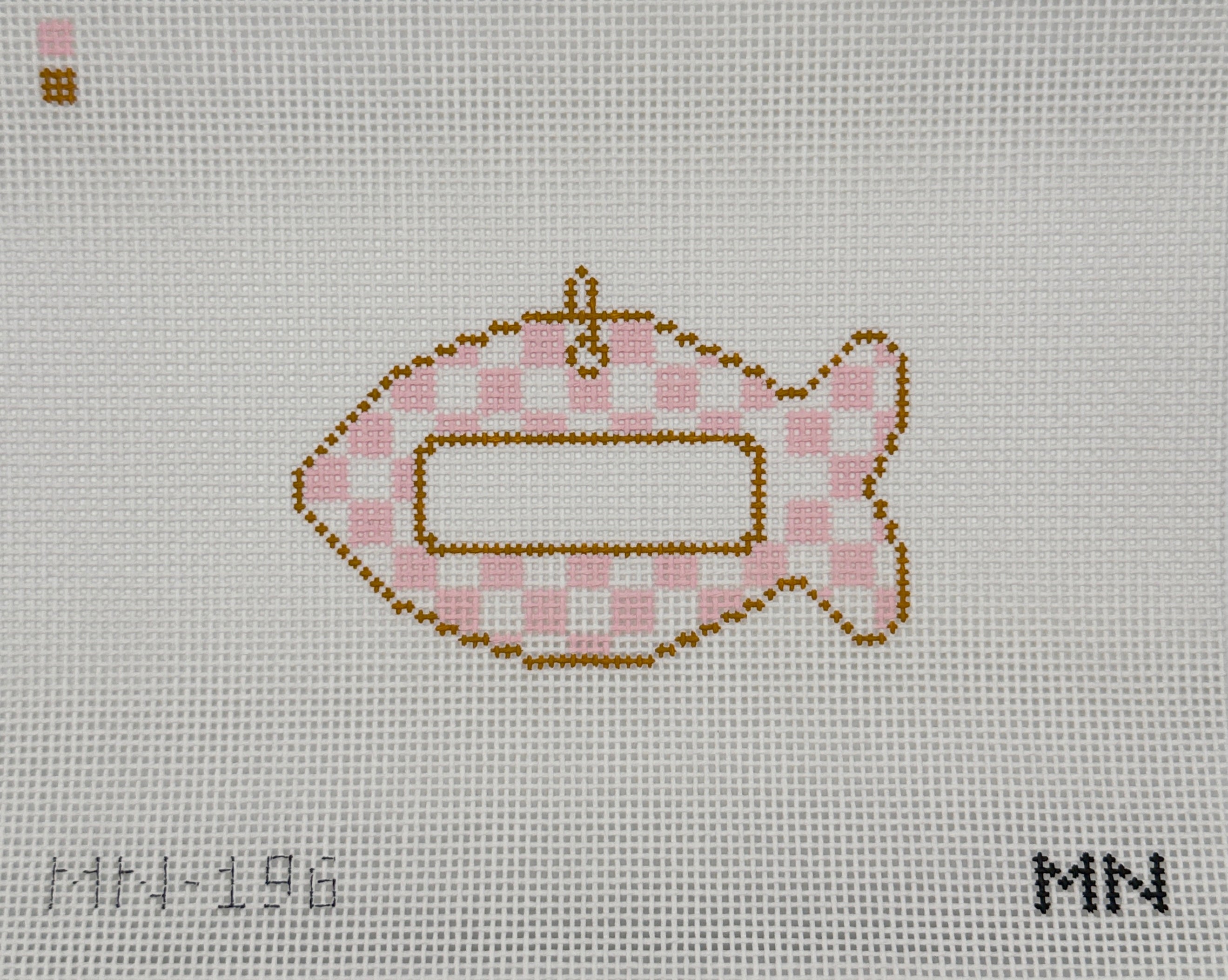 Cat Tag Ornament Pink and White