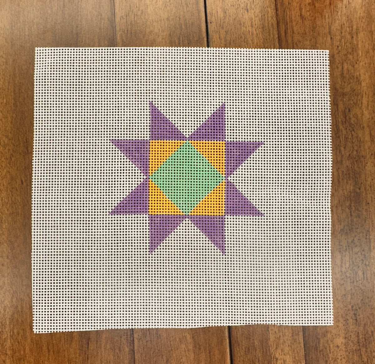 Quilt Square Canvas: purple, yellow & light blue