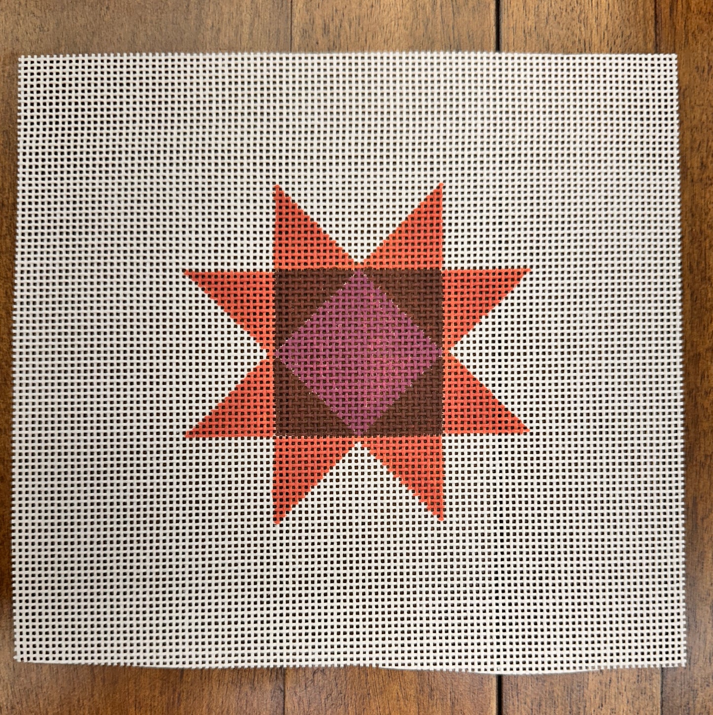 Quilt Square Canvas: burnt, brown & purple
