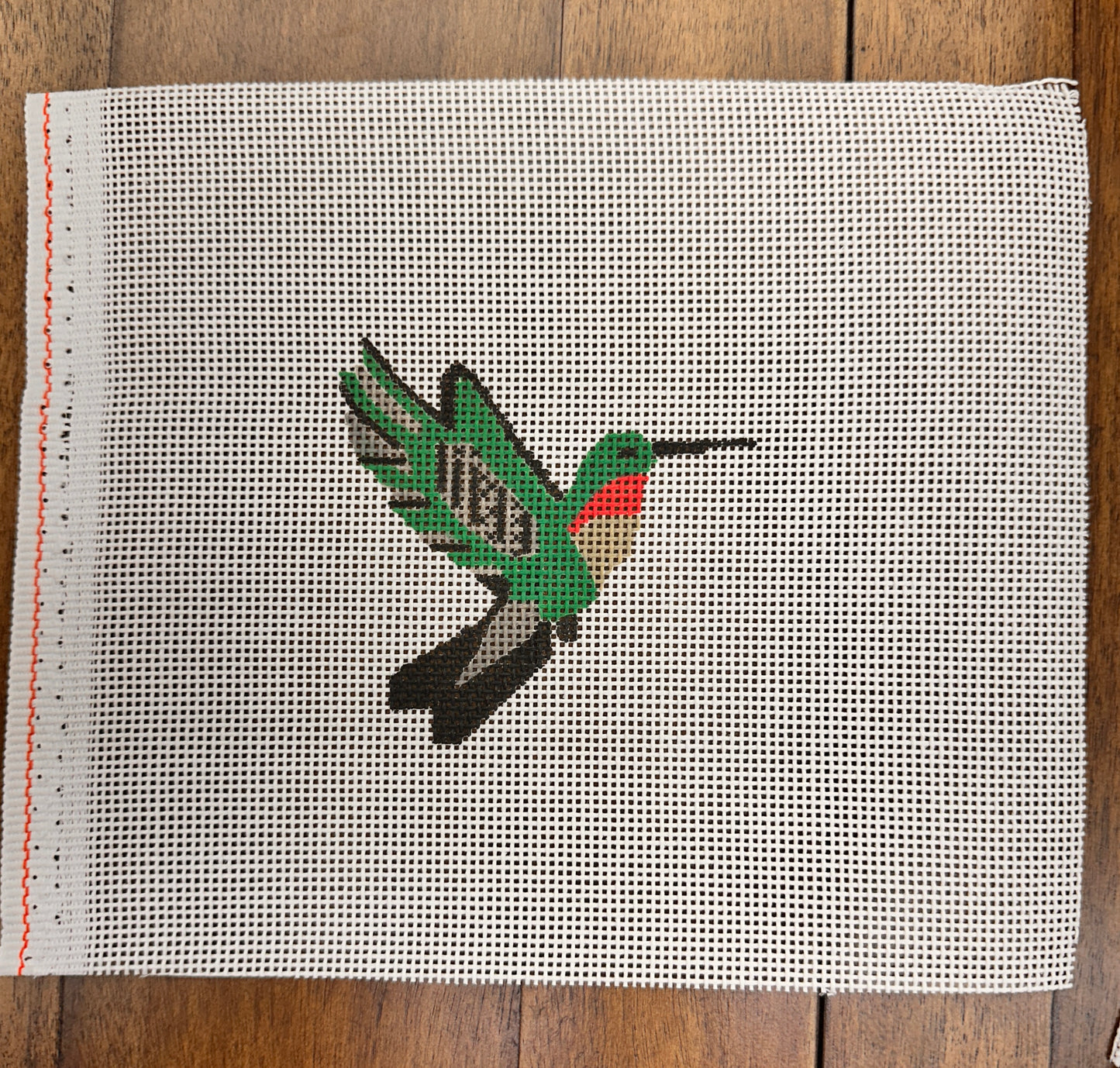 Quilt Square Canvas: red throat hummingbird