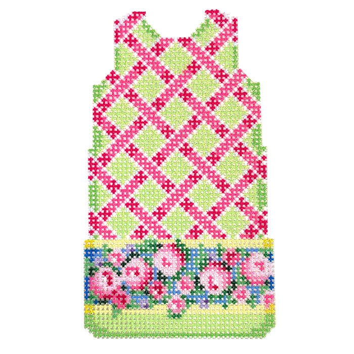 Lattice w/ Floral Border Mini Shift