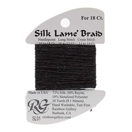Silk Lame Braid 18 - SL01 Black