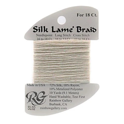 Silk Lame Braid 18 - SL02 White
