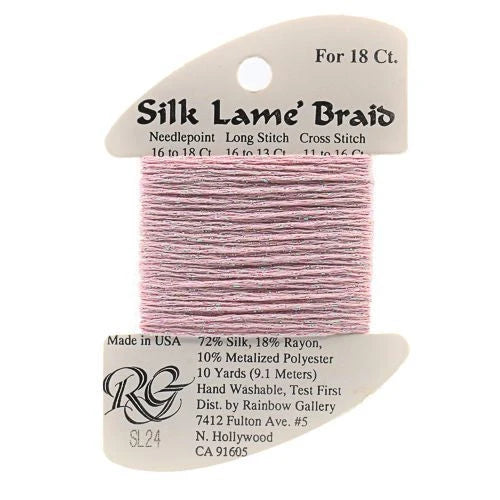 Silk Lame Braid 18 - SL24 Baby Pink