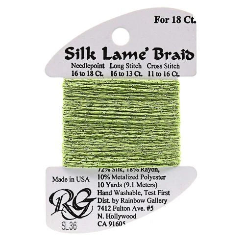 Silk Lame Braid 18 - SL36 Chartreuse
